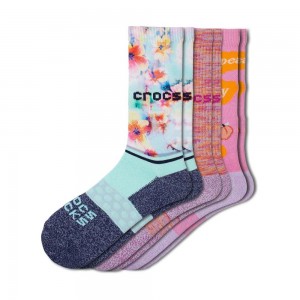 Crocs Adult Crew Seasonal Day Dreamer 3 Pack Women Socks Multicolor | BVCWYI237