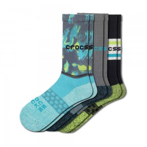 Crocs Adult Crew Seasonal Marble 3 Pack Men Socks Multicolor | EWJRCA628