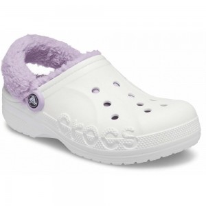 Crocs Baya Lined FuzzNew Zealand -Strap Men Clogs White | APWQNM302