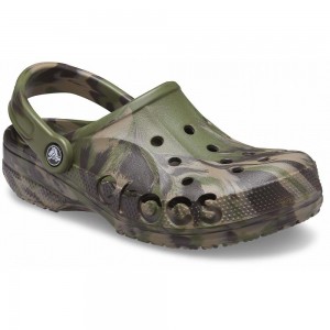 Crocs Baya Marbled Men Clogs Green | KOGNXT725