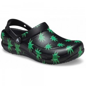 Crocs Bistro Graphic Men Clogs Black / Green | NCAXGJ546
