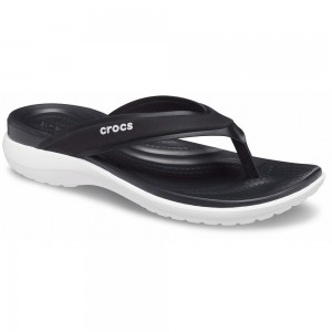 Crocs Capri V Sporty Women Flip Flops Black | JPERLD529