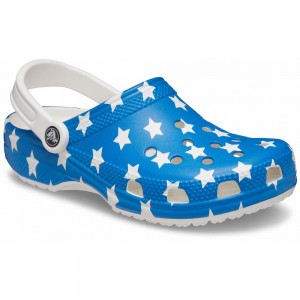 Crocs Classic American Flag Men Clogs Blue | QFBNWX590
