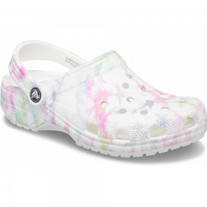Crocs Classic Bleach Dye Women Clogs White / Multicolor | TNQOHR780