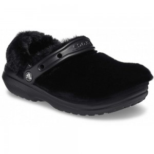 Crocs Classic Fur Sure Men Clogs Black | LGMIDY723