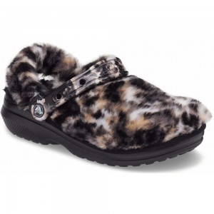Crocs Classic Fur Sure Men Clogs Brown / Black | FALPVX476