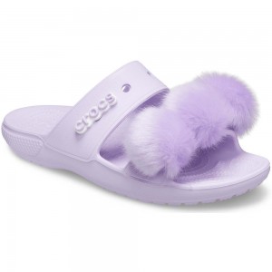 Crocs Classic Fur Sure Men Sandals Purple | NKZQWJ176