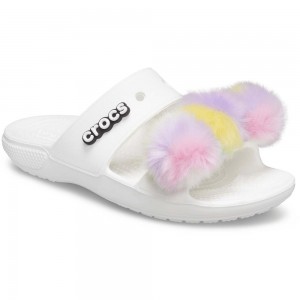 Crocs Classic Fur Sure Men Sandals White | BOHKVW429