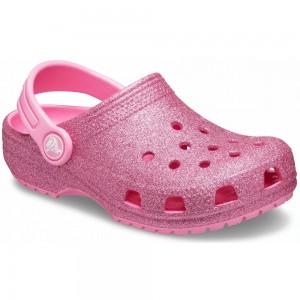 Crocs Classic Glitter Kids' Clogs Pink | VKDFZR514