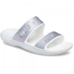 Crocs Classic Glitter Women Sandals White | KXJMYV704