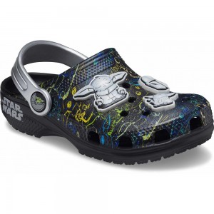 Crocs Classic Grogu™ Kids' Clogs Navy / Multicolor | WPETAL783