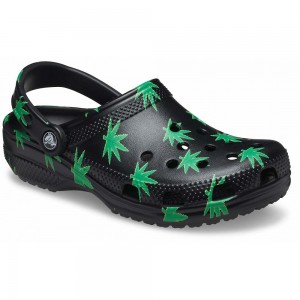 Crocs Classic Hemp Leaf Men Clogs Black | APFXHB571