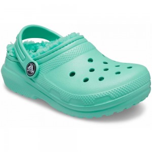 Crocs Classic Lined Kids' Clogs Mint | ORZTKW453