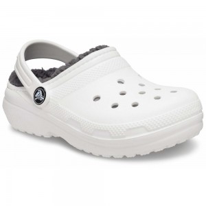 Crocs Classic Lined Kids' Clogs White | PTEKOW742