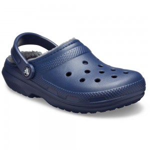 Crocs Classic Lined Men Clogs Navy | DPBZHX763