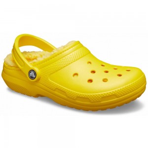 Crocs Classic Lined Men Clogs Yellow | VYDQLJ317