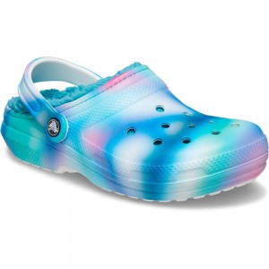 Crocs Classic Lined Solarized Women Clogs Turquoise / Multicolor | RCHAEO865