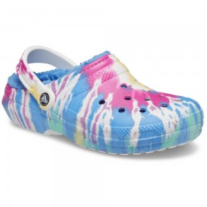 Crocs Classic Lined TieNew Zealand -Dye Men Clogs Blue / Multicolor | FQBKWG107