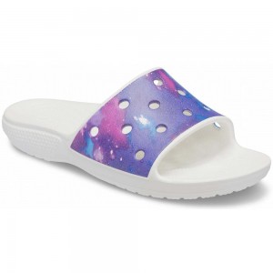 Crocs Classic Out of This World Women Slides White / Purple | PNITCZ086