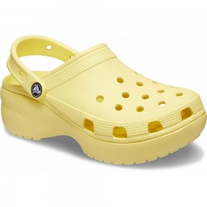 Crocs Classic Platform Women Clogs Yellow | GOARLH709