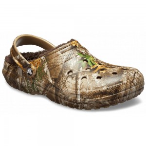 Crocs Classic Realtree Edge Lined Men Clogs Brown | WHCULZ304