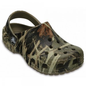 Crocs Classic Realtree Kids' Clogs Olive | IXFDKJ930