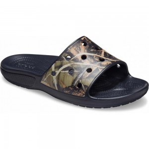 Crocs Classic Realtree Women Slides Black | KVQJNO906