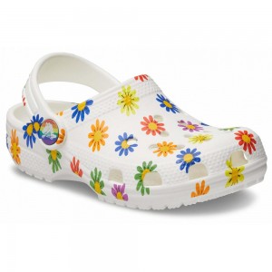 Crocs Classic Seasonal Print Kids' Clogs White / Multicolor | ZDHWXI052