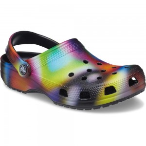Crocs Classic Solarized Men Clogs Black / Multicolor | CZGQYT384