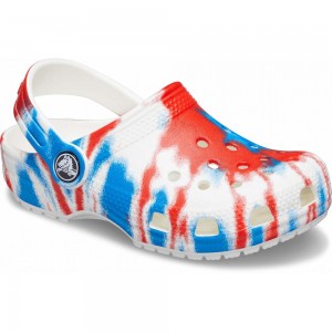 Crocs Classic TieNew Zealand -Dye Graphic Kids' Clogs Multicolor / Red | CXMLWF028