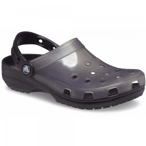 Crocs Classic Translucent Men Clogs Black | HYBNAG851