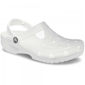 Crocs Classic Translucent Men Clogs White | URJGZX419