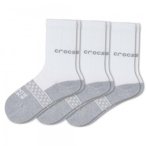 Crocs Crew Solid 3New Zealand -Packs Kids' Socks White | FZYELQ876