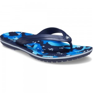 Crocs Crocband™ Printed Women Flip Flops Blue | XCVBNZ417