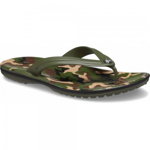 Crocs Crocband™ Printed Women Flip Flops Green | KFUQED256