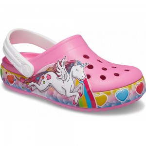 Crocs Fun Lab Unicorn Lights Kids' Clogs Pink | QZYSWH746