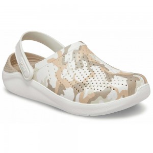 Crocs LiteRide™ Printed Men Clogs White | DLBSAW243
