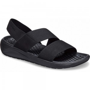 Crocs LiteRide™ Stretch Women Sandals Black | FPBWJY285