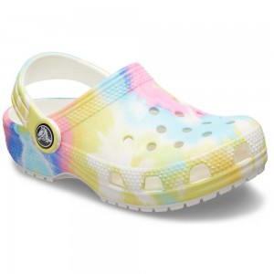 Crocs Toddler Classic TieNew Zealand -Dye Graphic Kids' Clogs White / Multicolor | OIWCRD103