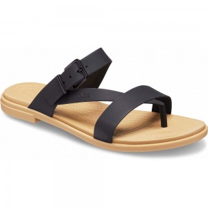 Crocs Tulum Toe Post Women Sandals Black | HRZUSA451