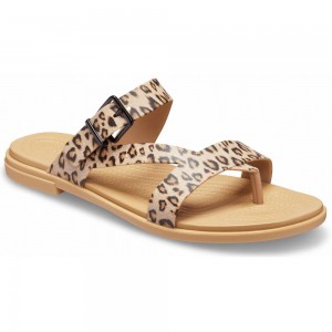 Crocs Tulum Toe Post Women Sandals Brown | RIFKCA436