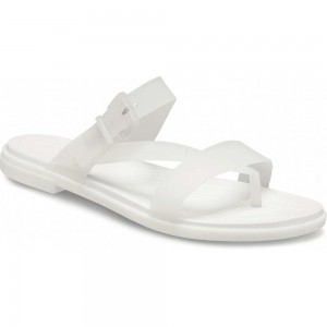 Crocs Tulum Translucent Toe Post Women Sandals White | FGQESW130