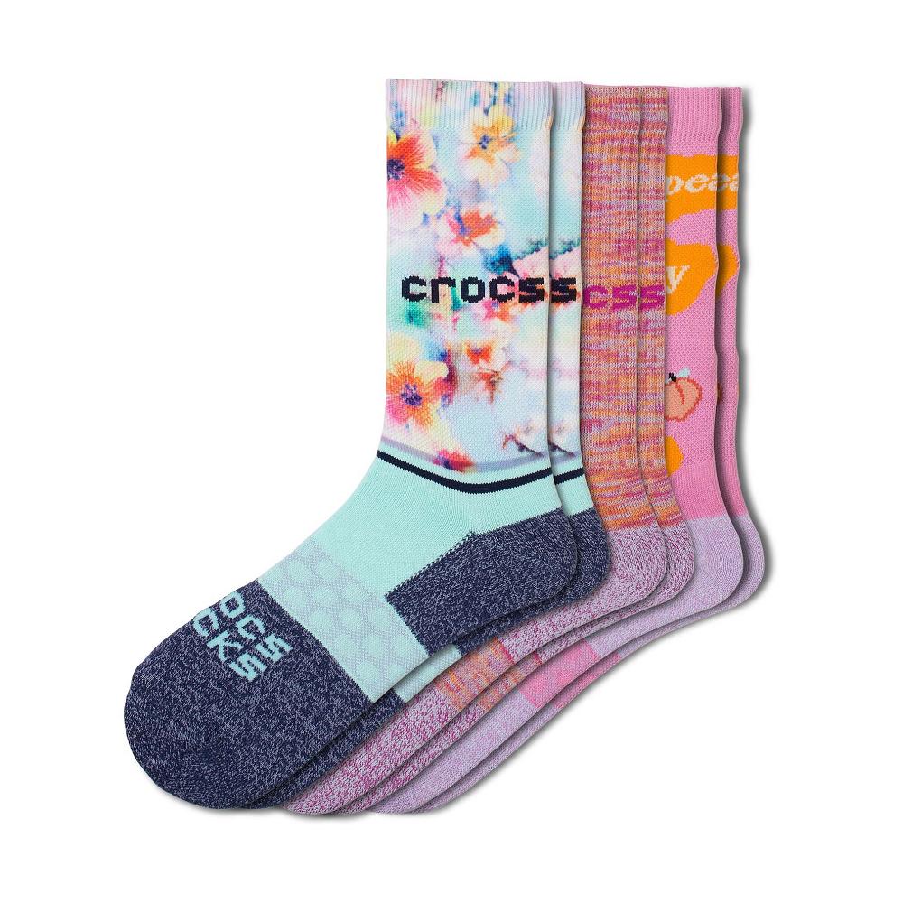 Crocs Adult Crew Seasonal Day Dreamer 3 Pack Women Socks Multicolor | BVCWYI237