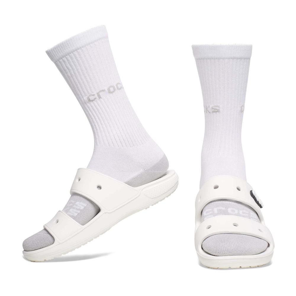 Crocs Adult Crew Solid 3New Zealand -Pack Men Socks White | SHOXZC814