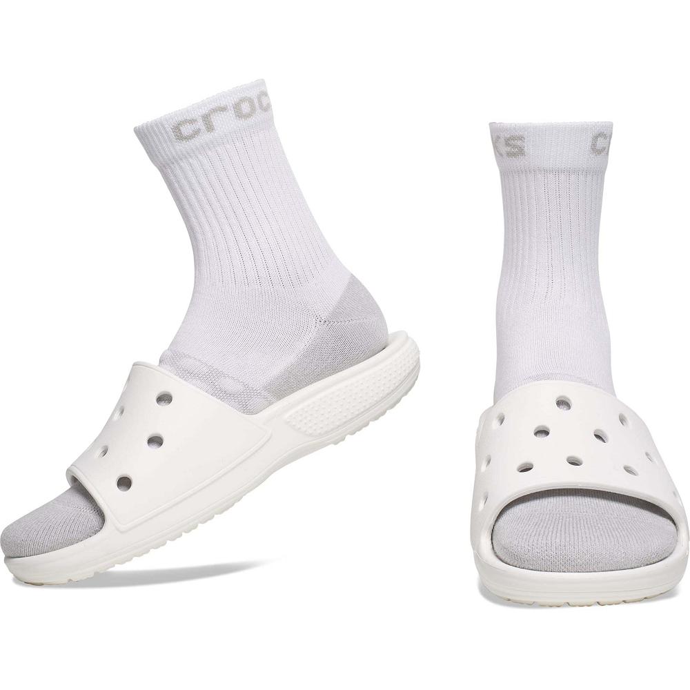 Crocs Adult Quarter Solid 3New Zealand -Pack Men Socks White | IVRPYD728