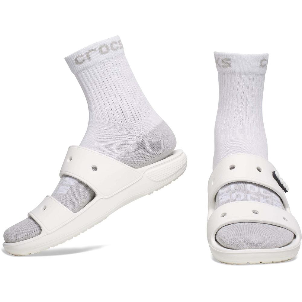 Crocs Adult Quarter Solid 3New Zealand -Pack Men Socks White | IVRPYD728