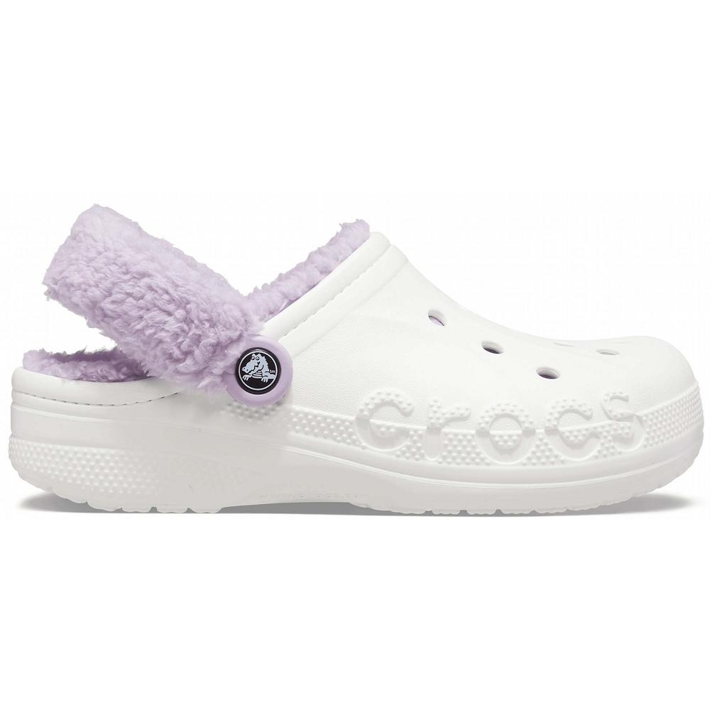 Crocs Baya Lined FuzzNew Zealand -Strap Men Clogs White | APWQNM302