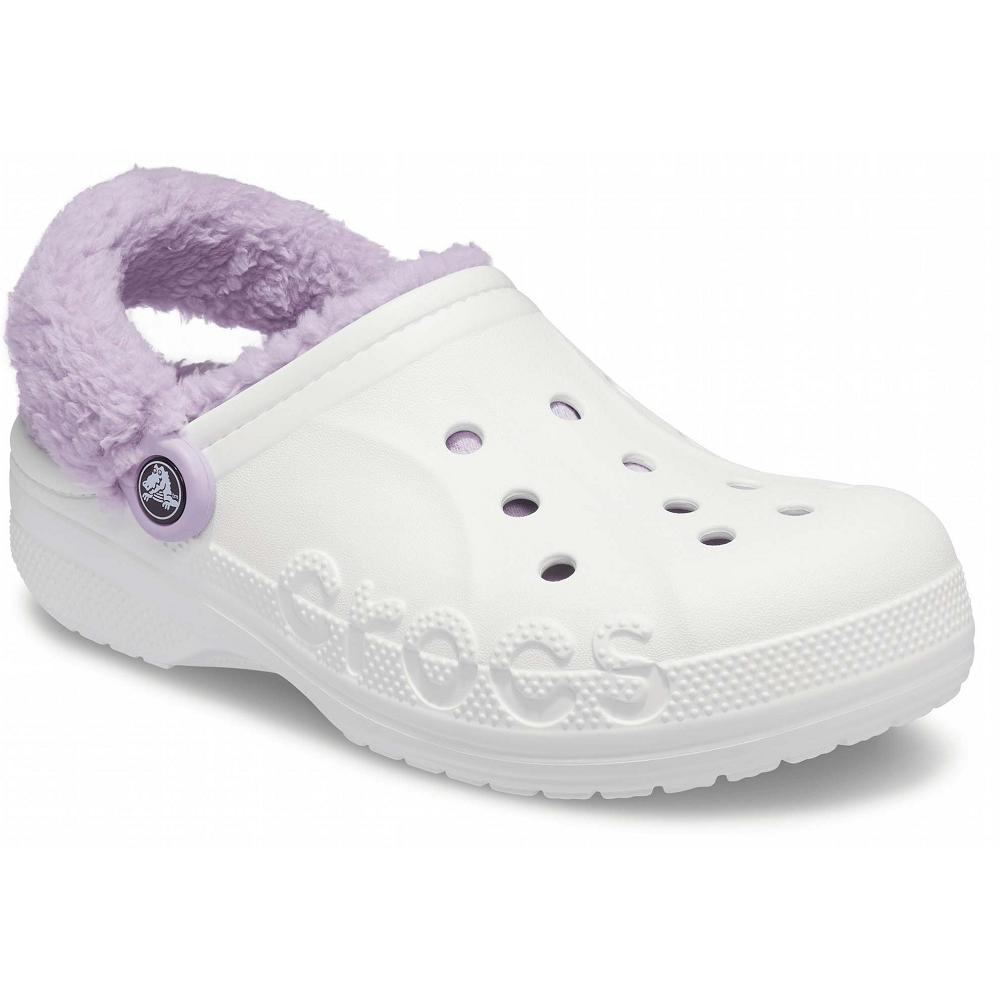 Crocs Baya Lined FuzzNew Zealand -Strap Men Clogs White | APWQNM302