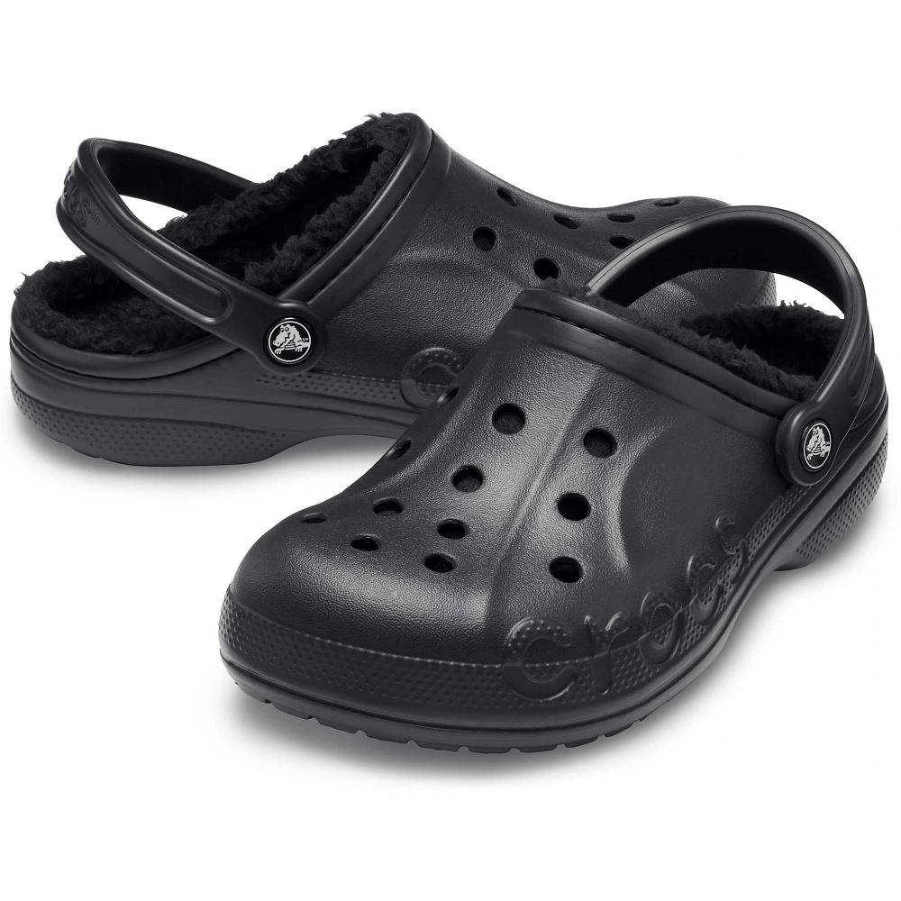 Crocs Baya Lined Men Clogs Black | YBVHJP287