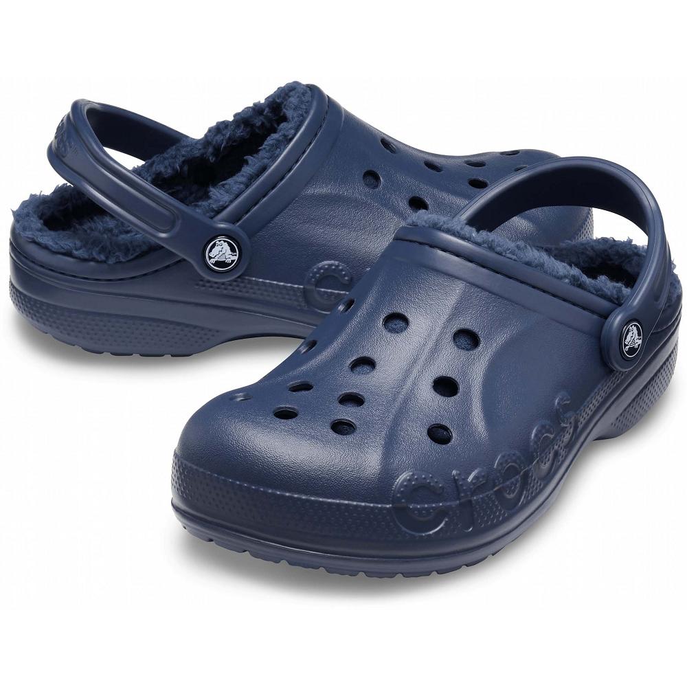 Crocs Baya Lined Men Clogs Navy | MWJYHC960